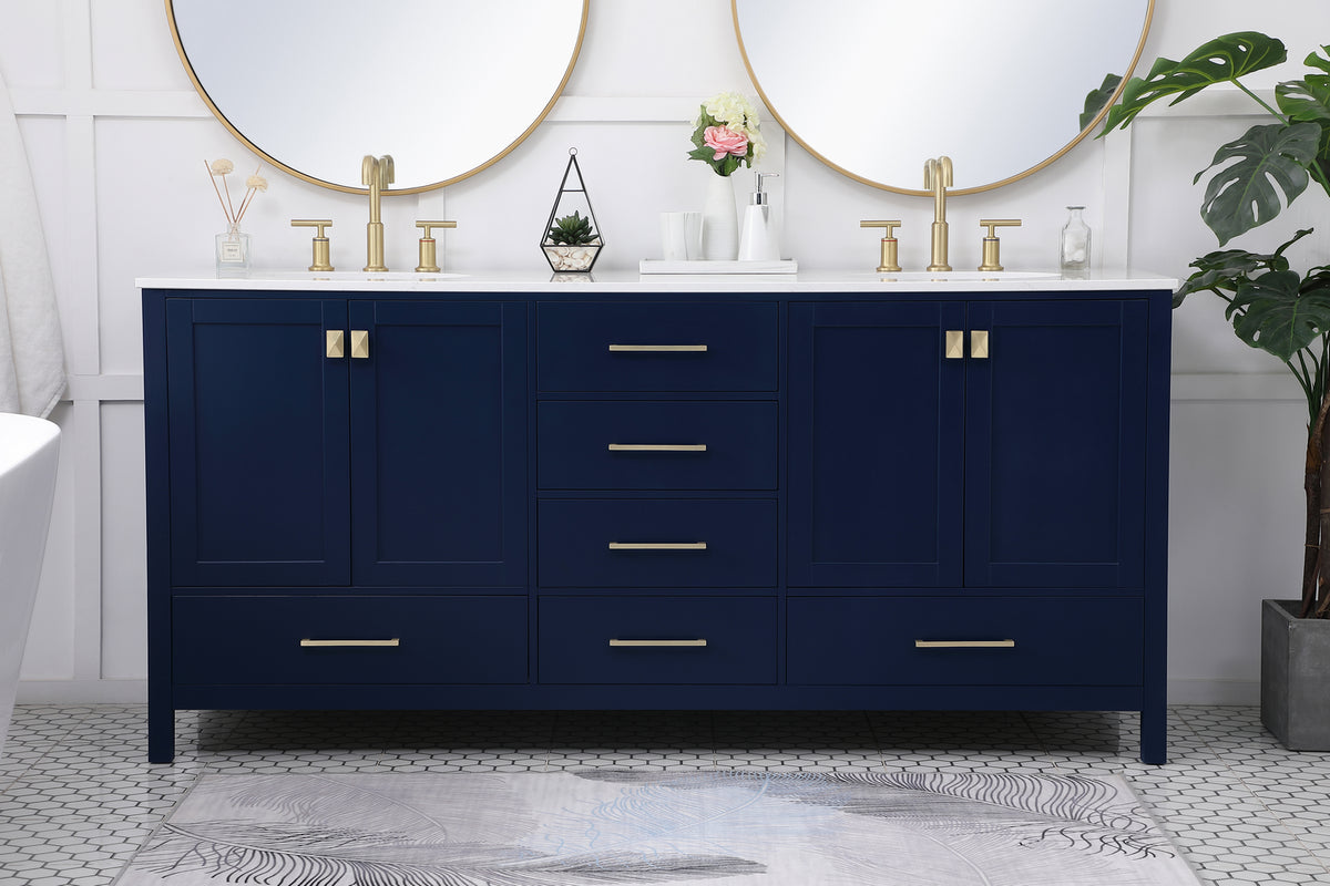 Elegant Lighting - VF18872DBL - Double Bathroom Vanity - Irene - Blue