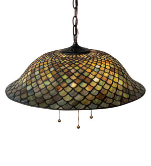 Meyda Tiffany - 153229 - Three Light Pendant - Tiffany Fishscale - Mahogany Bronze