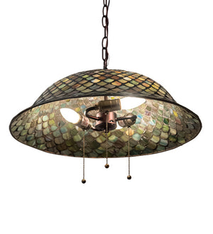 Meyda Tiffany - 153229 - Three Light Pendant - Tiffany Fishscale - Mahogany Bronze