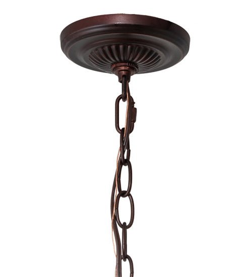 Meyda Tiffany - 153229 - Three Light Pendant - Tiffany Fishscale - Mahogany Bronze