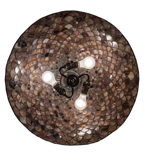 Meyda Tiffany - 231153 - Three Light Pendant - Tiffany Fishscale - Mahogany Bronze