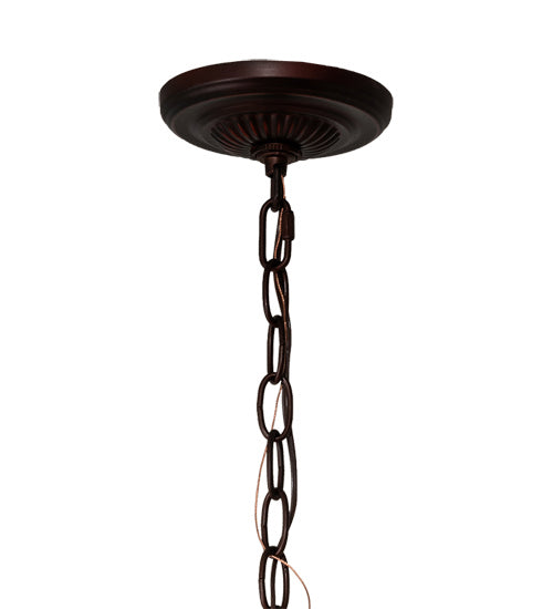 Meyda Tiffany - 231153 - Three Light Pendant - Tiffany Fishscale - Mahogany Bronze