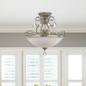 Crystorama - 5010-OS-CL-S - Three Light Semi Flush Mount - Ashton - Olde Silver