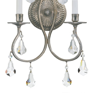 Crystorama - 5012-OS-CL-S - Two Light Wall Sconce - Ashton - Olde Silver