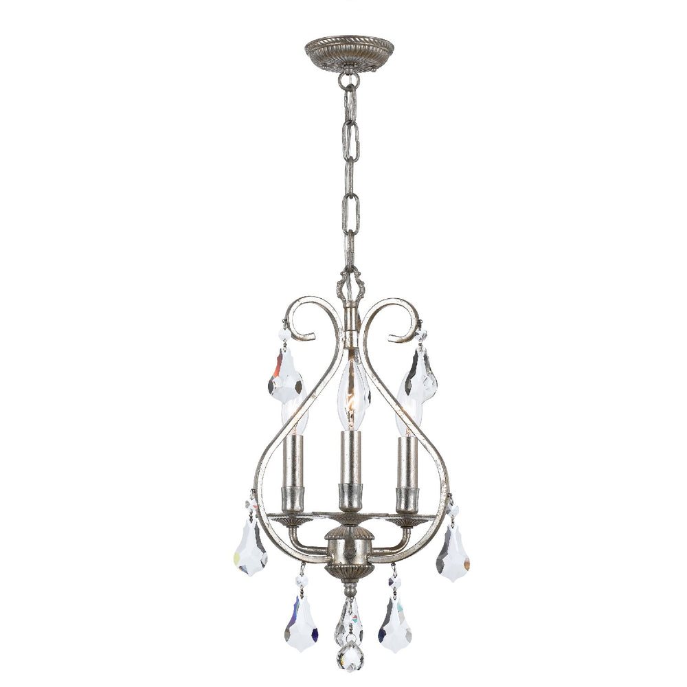 Crystorama - 5013-OS-CL-S - Three Light Mini Chandelier - Ashton - Olde Silver