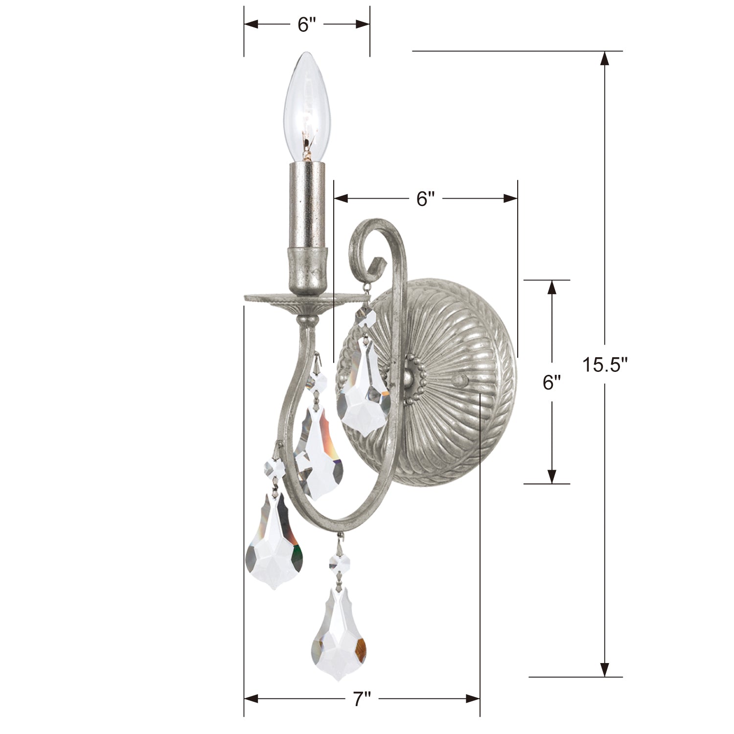 Crystorama - 5011-OS-CL-S - One Light Wall Sconce - Ashton - Olde Silver