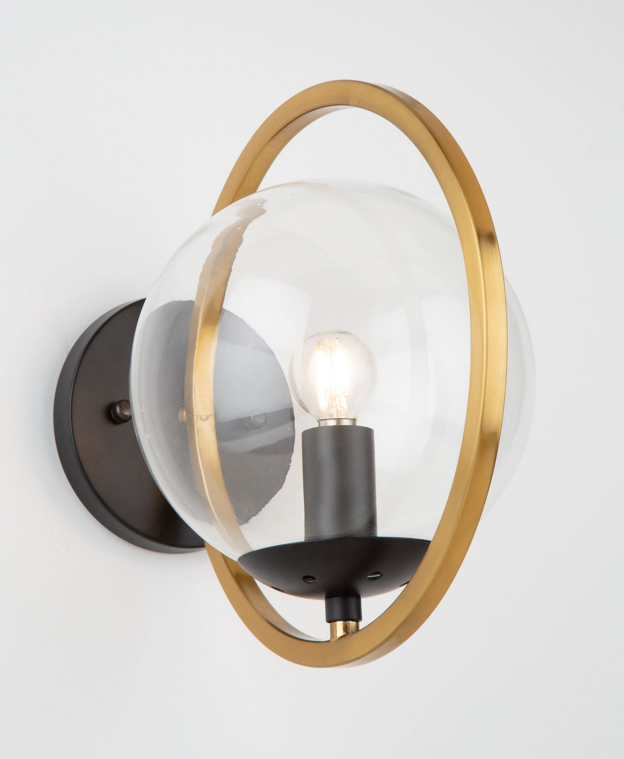 Artcraft - AC10891VB - One Light Wall Sconce - Lugano - Black & Vintage Brass