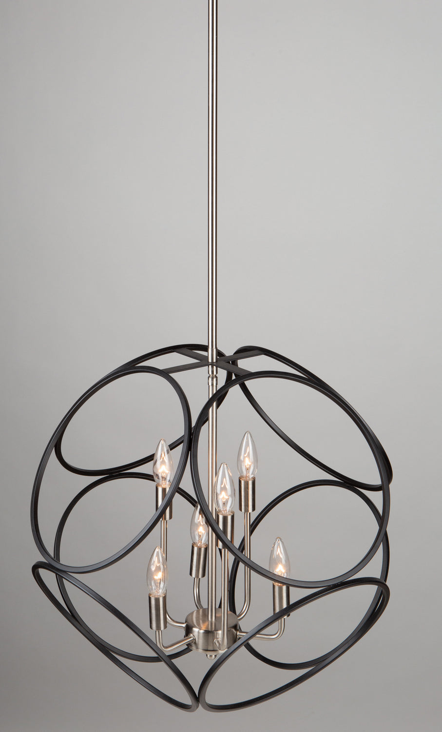 Artcraft - AC11566NB - Six Light Chandelier - Sorrento - Matte Black & Satin Nickel