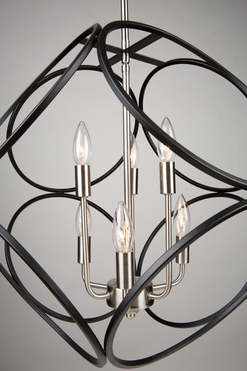 Artcraft - AC11566NB - Six Light Chandelier - Sorrento - Matte Black & Satin Nickel