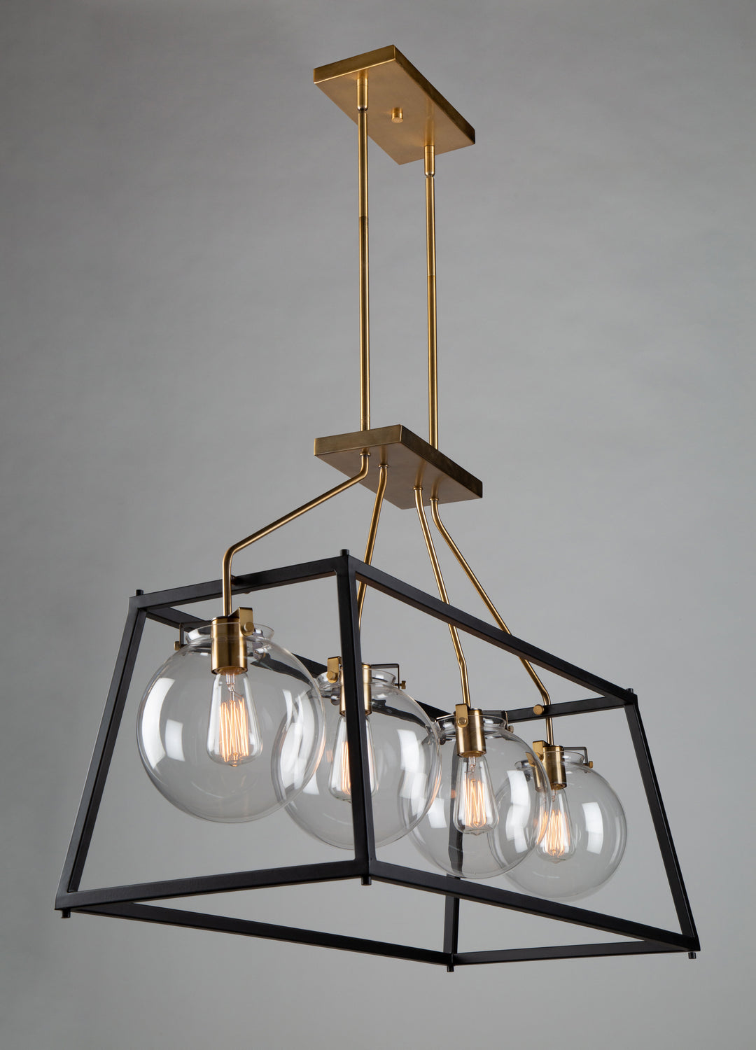 Artcraft - AC11604VB - Four Light Island Pendant - Bridgetown - Black & Harvest Brass