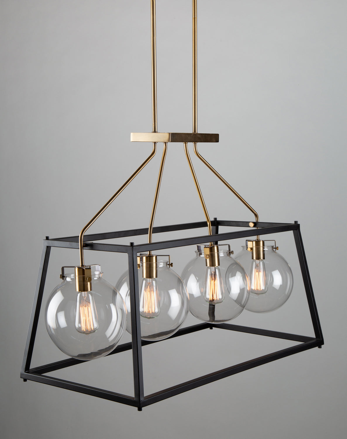 Artcraft - AC11604VB - Four Light Island Pendant - Bridgetown - Black & Harvest Brass