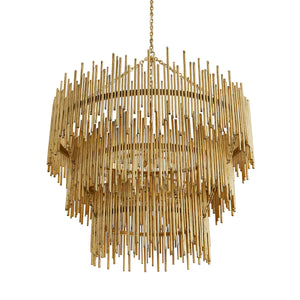 Arteriors - 84033 - 12 Light Chandelier - Prescott - Gold Leaf