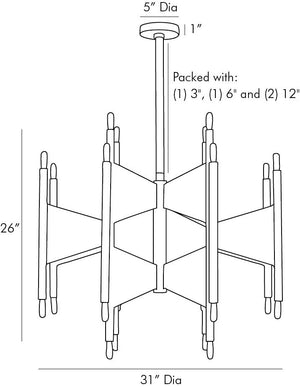 Arteriors - 84061 - 24 Light Chandelier - Deskins - White Gesso