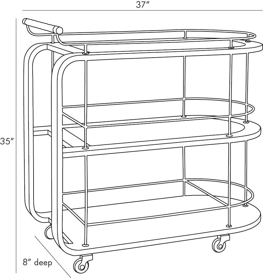 Arteriors - DW4001 - Cart - Brays - White Wash