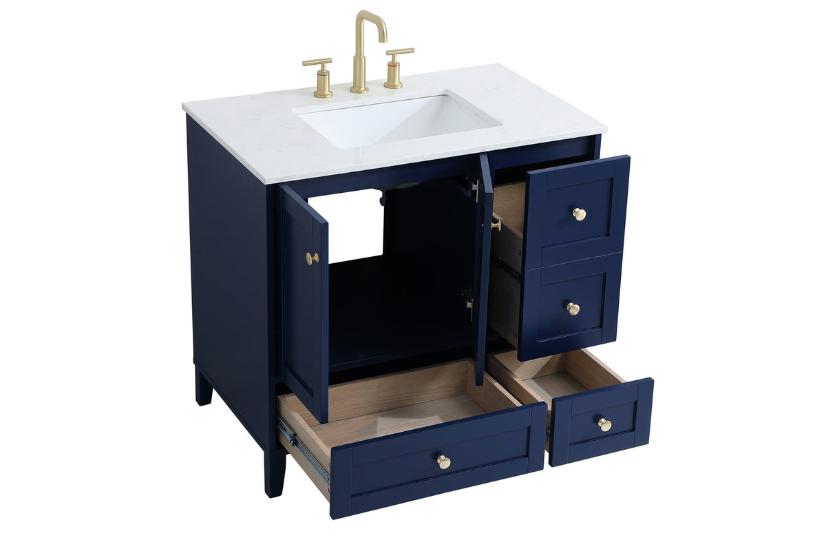 Elegant Lighting - VF18036BL - Single Bathroom Vanity - Sommerville - Blue