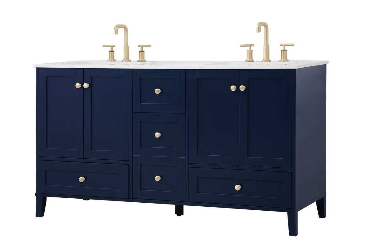 Elegant Lighting - VF18060DBL - Double Bathroom Vanity - Sommerville - Blue