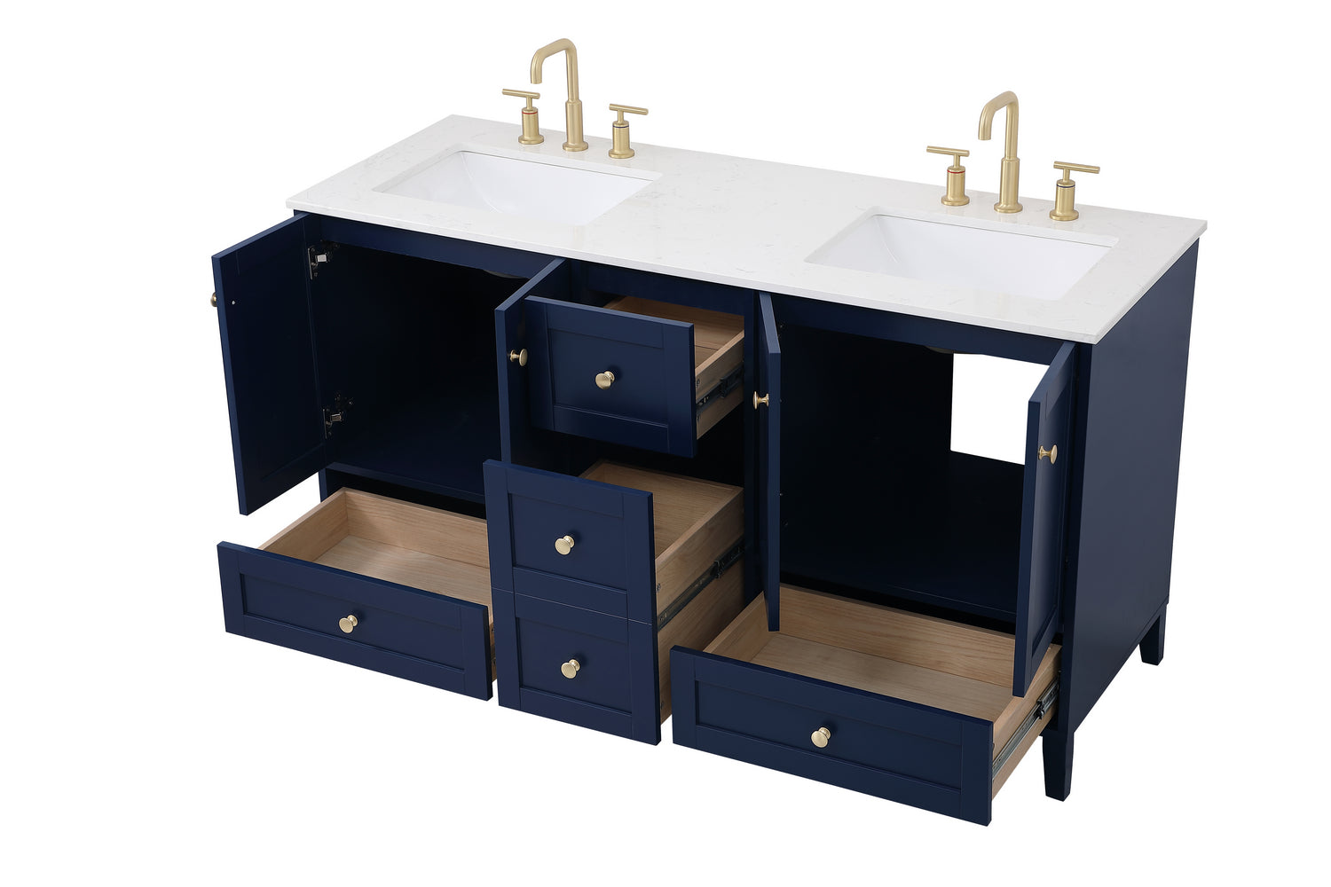 Elegant Lighting - VF18060DBL - Double Bathroom Vanity - Sommerville - Blue