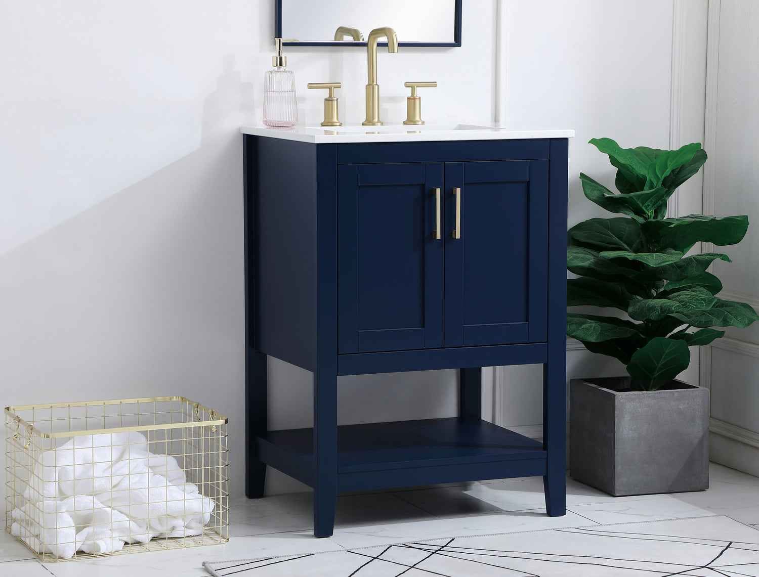 Elegant Lighting - VF16024BL - Single Bathroom Vanity - Aubrey - Blue