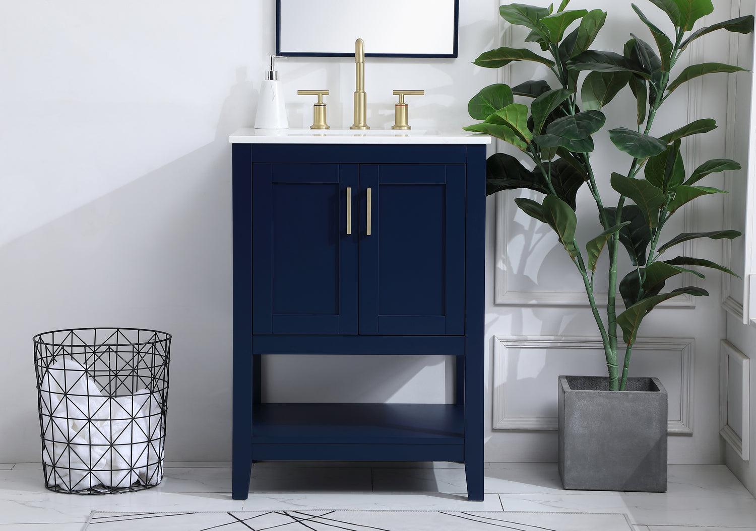 Elegant Lighting - VF16024BL - Single Bathroom Vanity - Aubrey - Blue