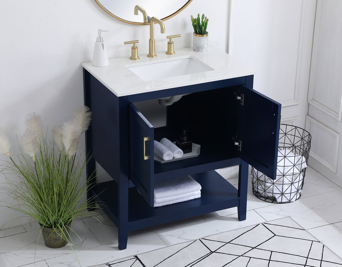 Elegant Lighting - VF16030BL - Single Bathroom Vanity - Aubrey - Blue