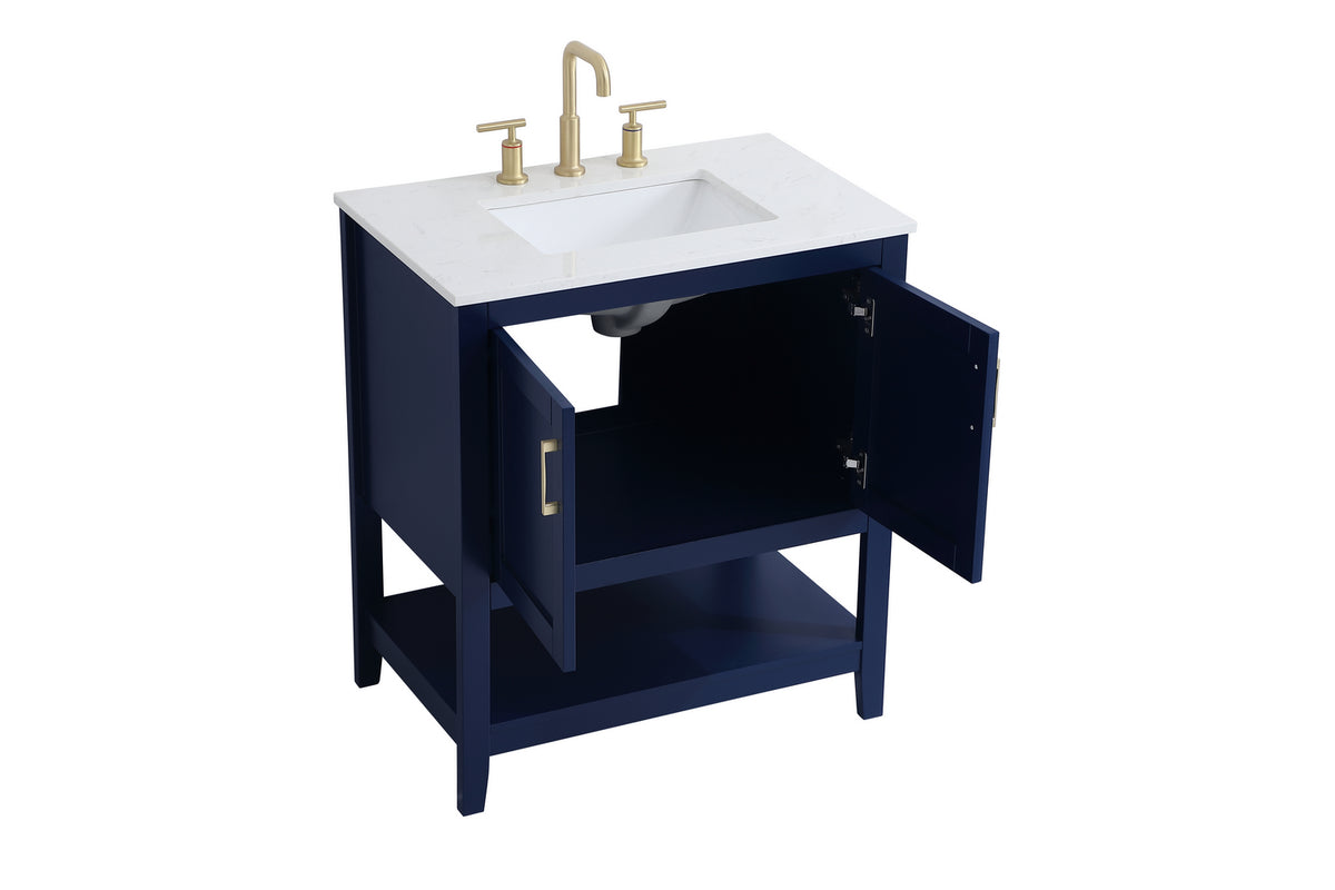 Elegant Lighting - VF16030BL - Single Bathroom Vanity - Aubrey - Blue