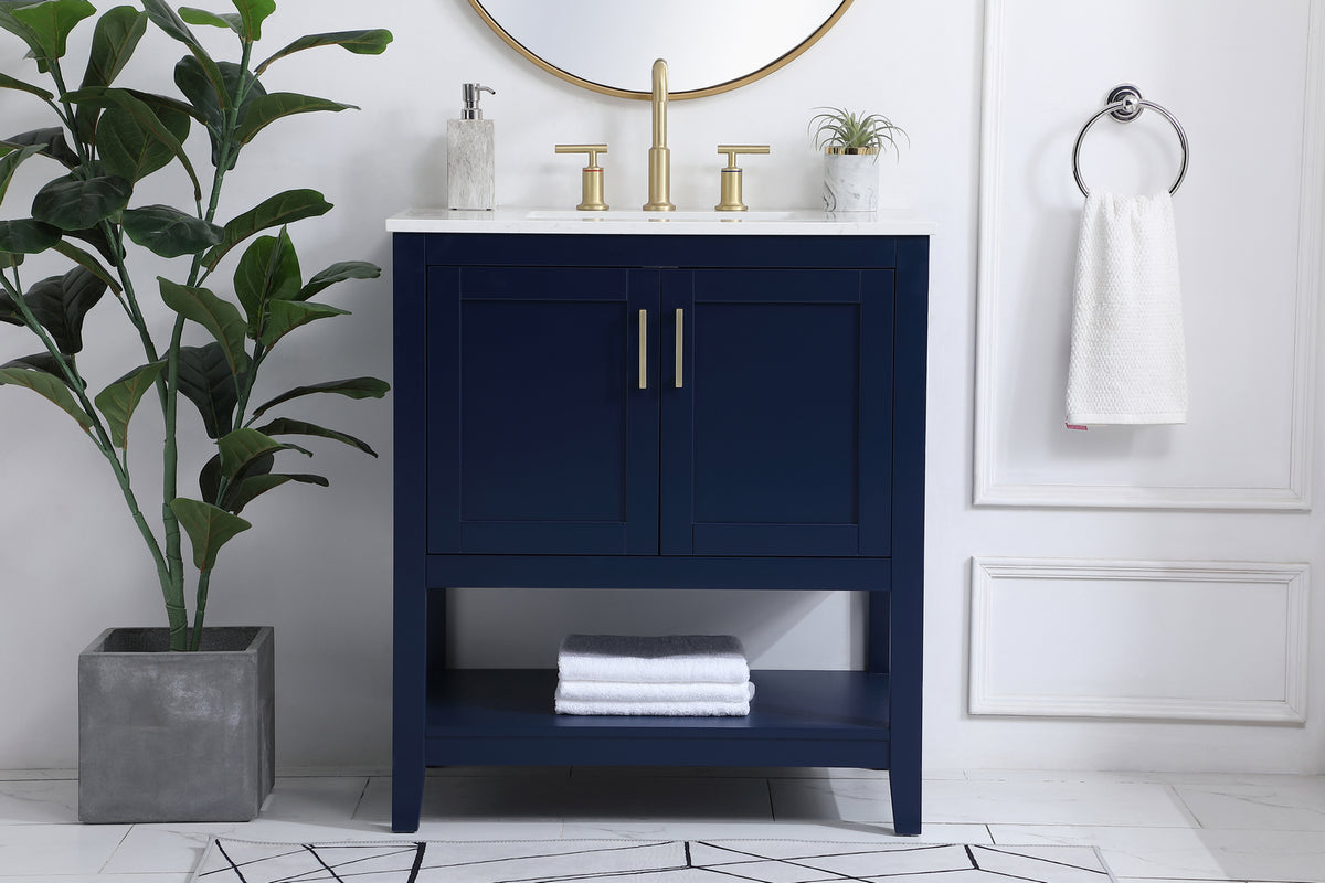 Elegant Lighting - VF16030BL - Single Bathroom Vanity - Aubrey - Blue