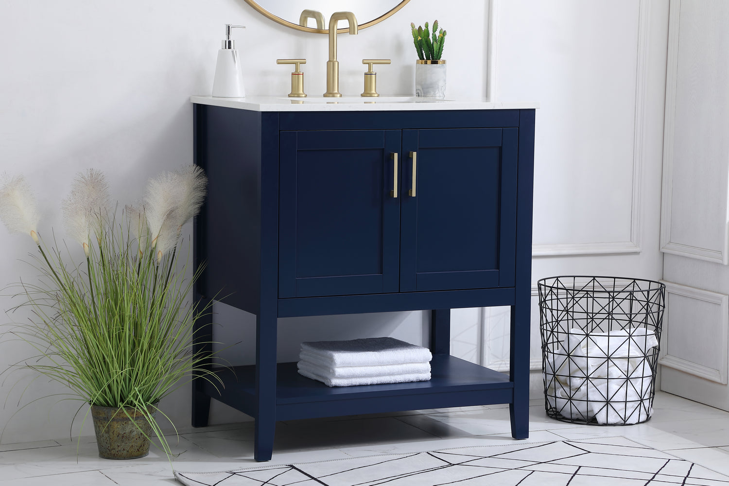 Elegant Lighting - VF16030BL - Single Bathroom Vanity - Aubrey - Blue