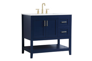 Elegant Lighting - VF16036BL - Single Bathroom Vanity - Aubrey - Blue