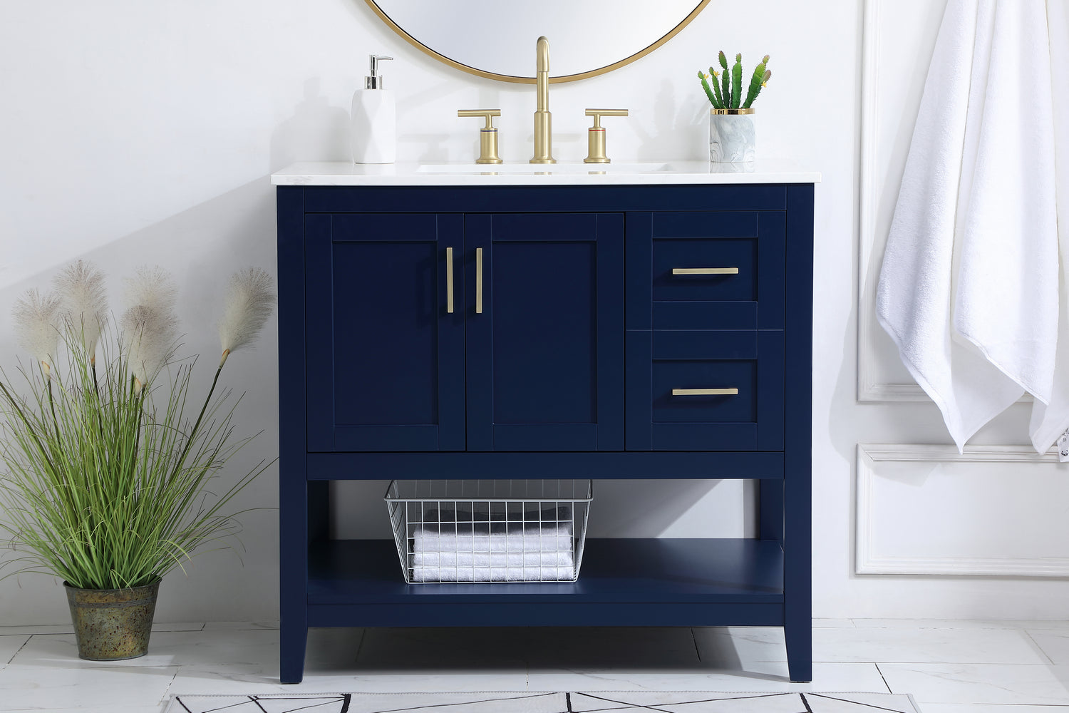 Elegant Lighting - VF16036BL - Single Bathroom Vanity - Aubrey - Blue