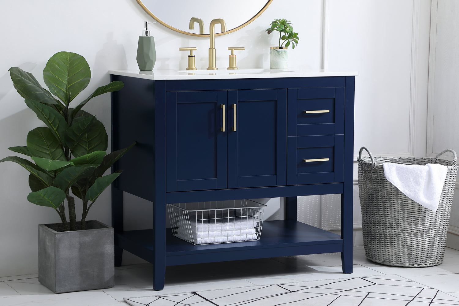 Elegant Lighting - VF16036BL - Single Bathroom Vanity - Aubrey - Blue