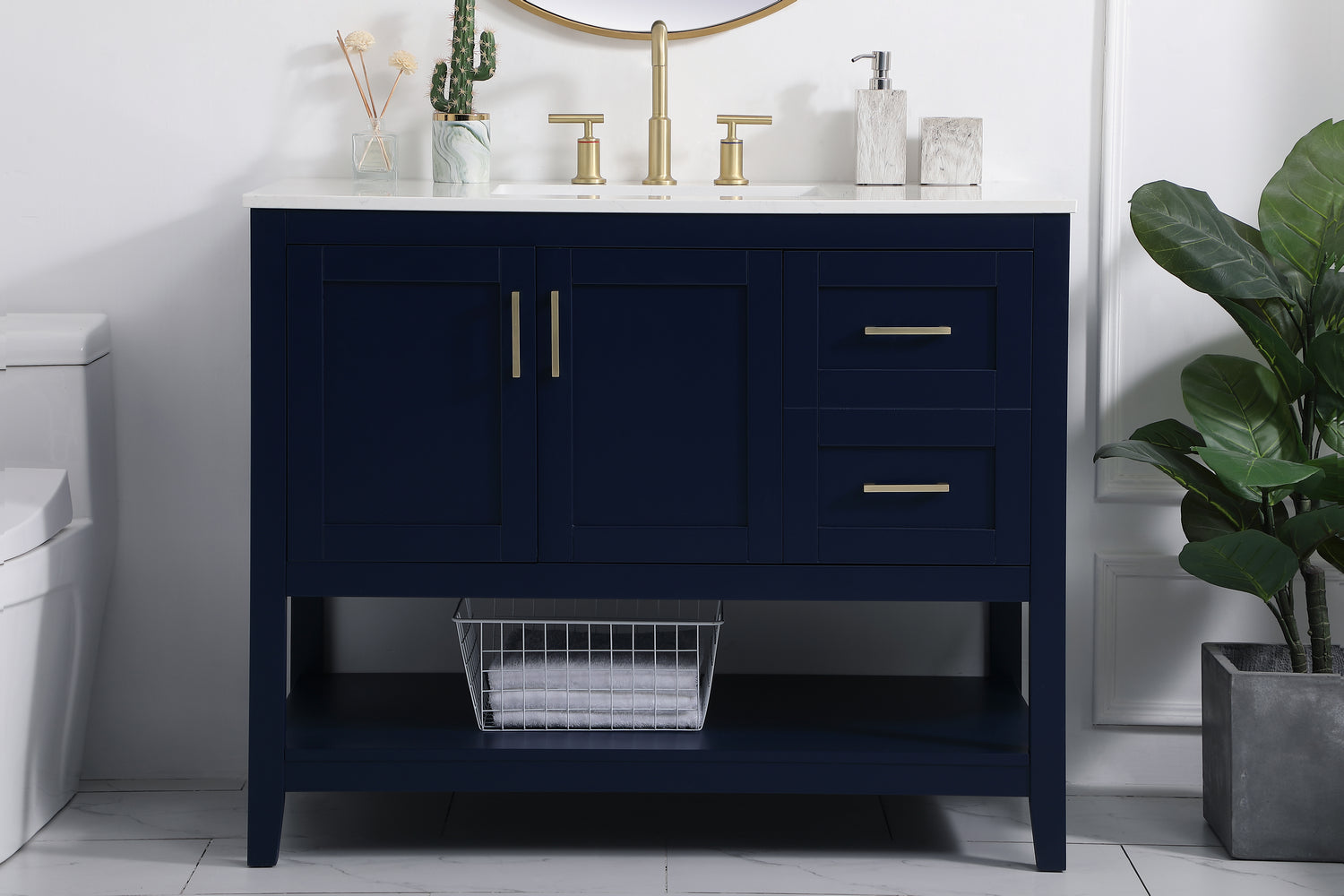 Elegant Lighting - VF16042BL - Single Bathroom Vanity - Aubrey - Blue