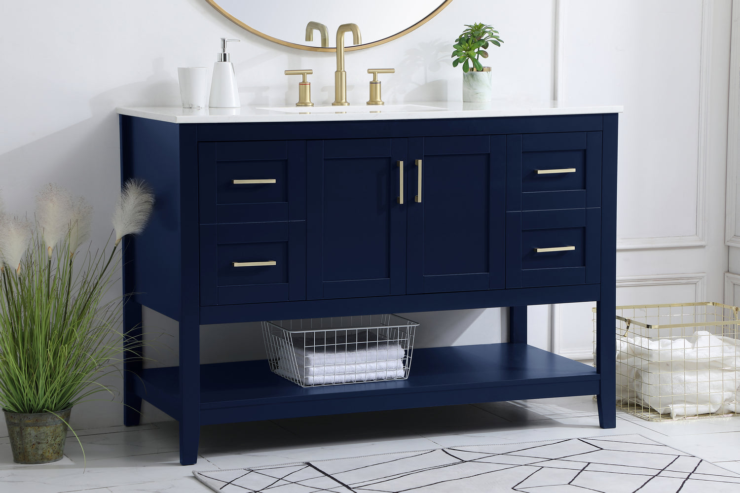 Elegant Lighting - VF16048BL - Single Bathroom Vanity - Aubrey - Blue