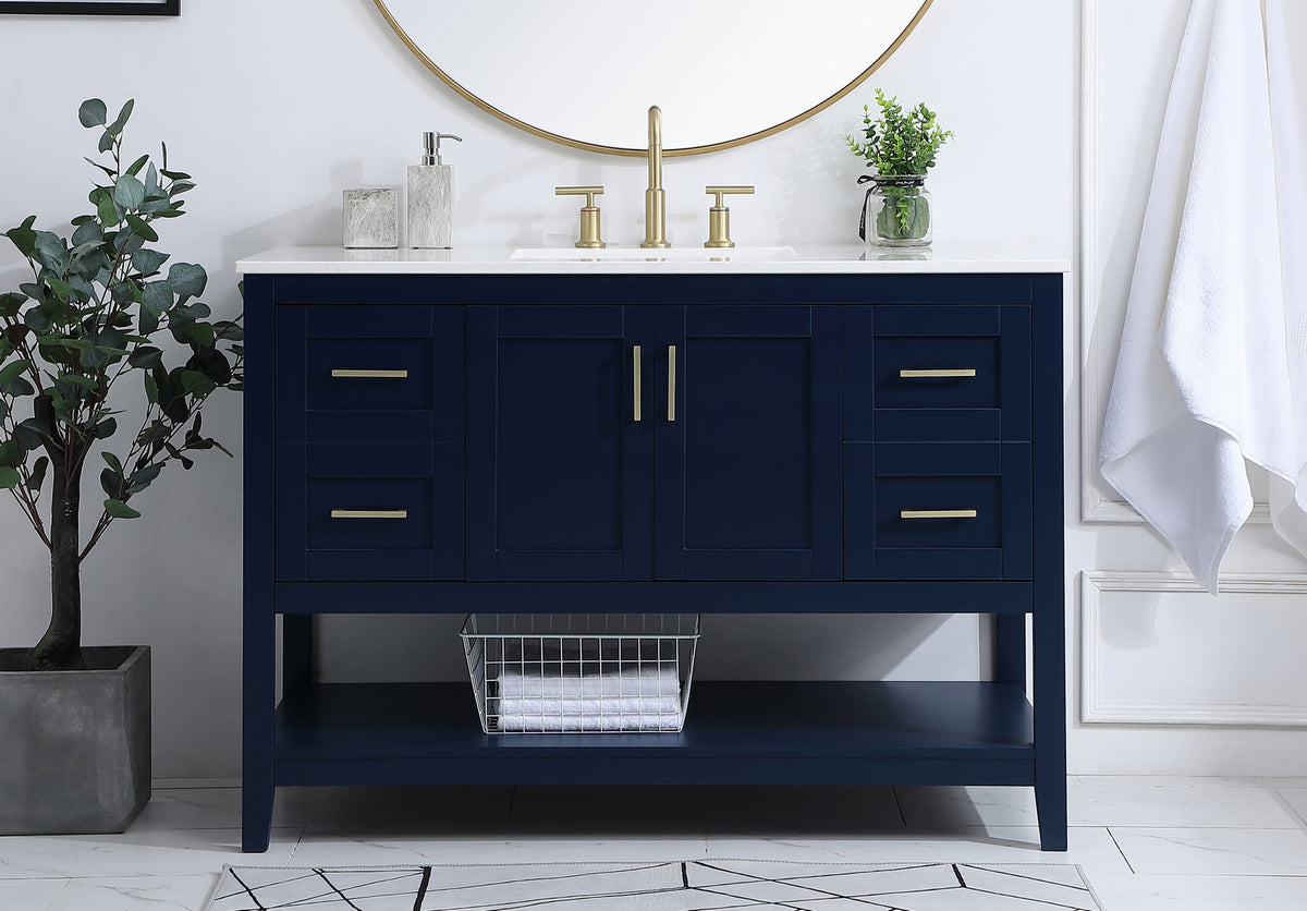 Elegant Lighting - VF16048BL - Single Bathroom Vanity - Aubrey - Blue