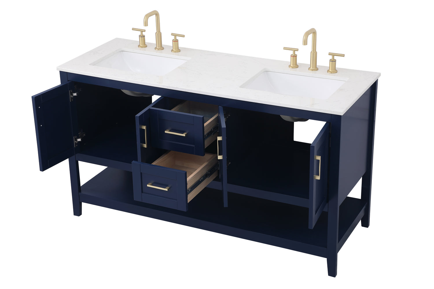 Elegant Lighting - VF16060DBL - Double Bathroom Vanity - Aubrey - Blue