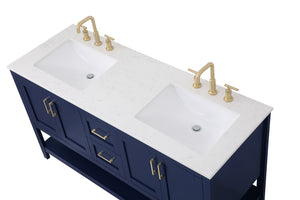 Elegant Lighting - VF16060DBL - Double Bathroom Vanity - Aubrey - Blue