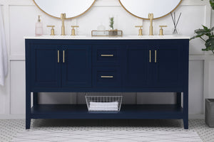 Elegant Lighting - VF16060DBL - Double Bathroom Vanity - Aubrey - Blue