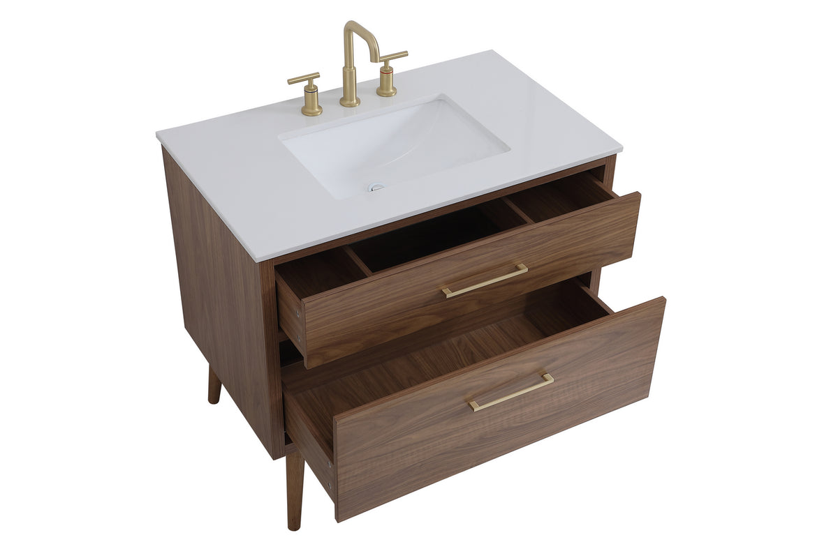 Elegant Lighting - VF41036WB - Bathroom Vanity Set - Boise - Walnut Brown