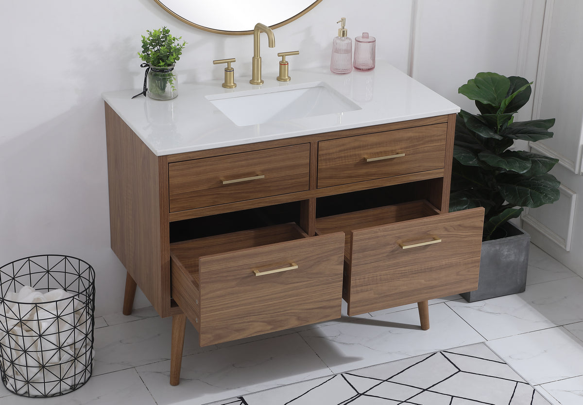 Elegant Lighting - VF41042WB - Bathroom Vanity Set - Boise - Walnut Brown