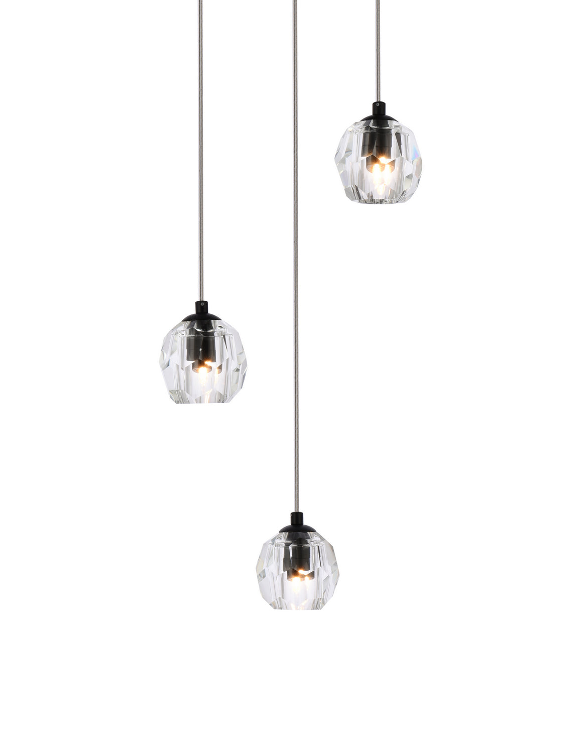 Elegant Lighting - 3505D12BK - LED Pendant - Eren - Black