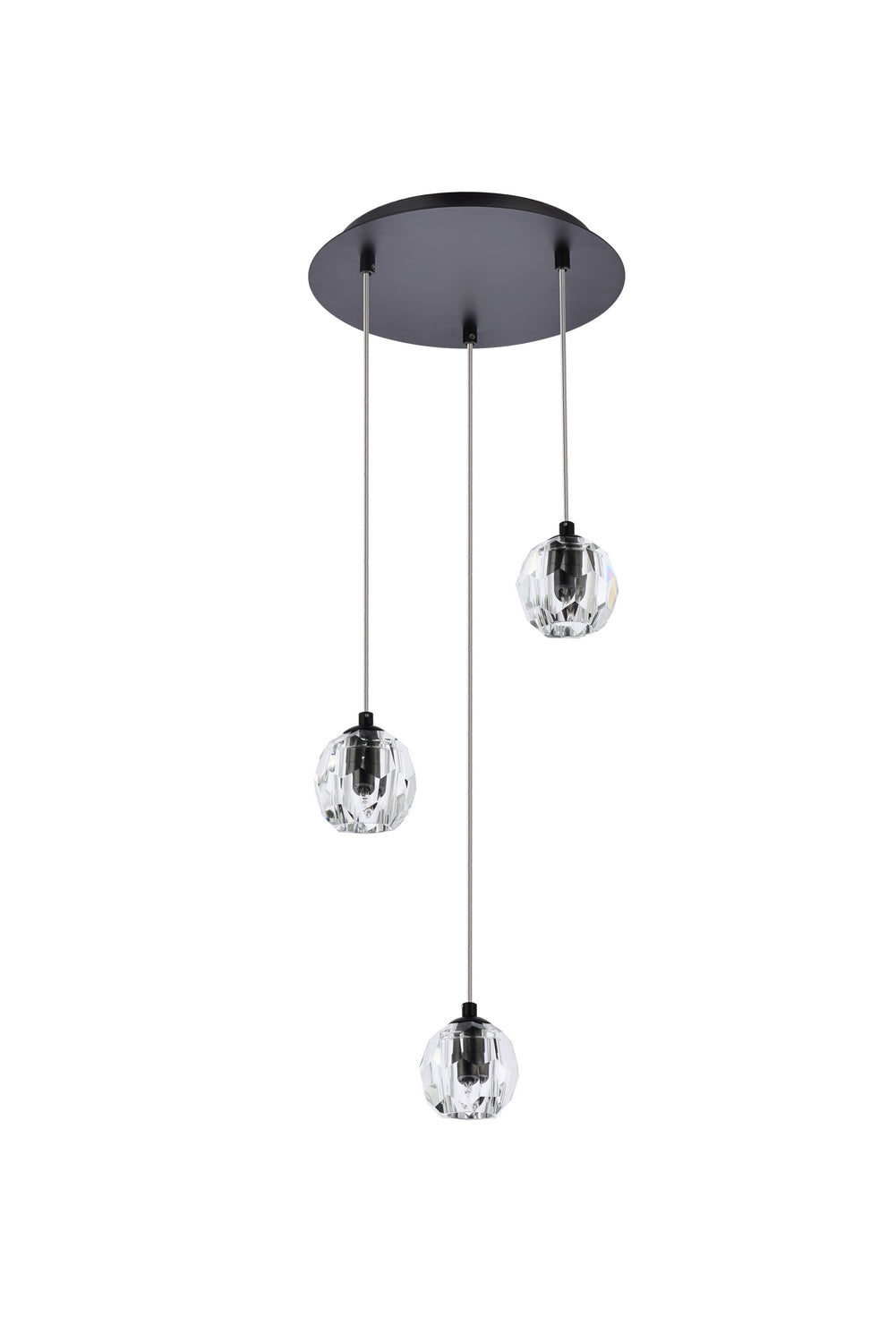 Elegant Lighting - 3505D12BK - LED Pendant - Eren - Black