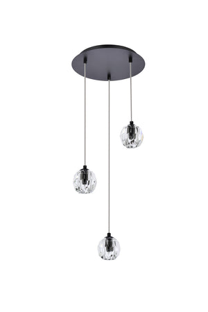 Elegant Lighting - 3505D12BK - LED Pendant - Eren - Black