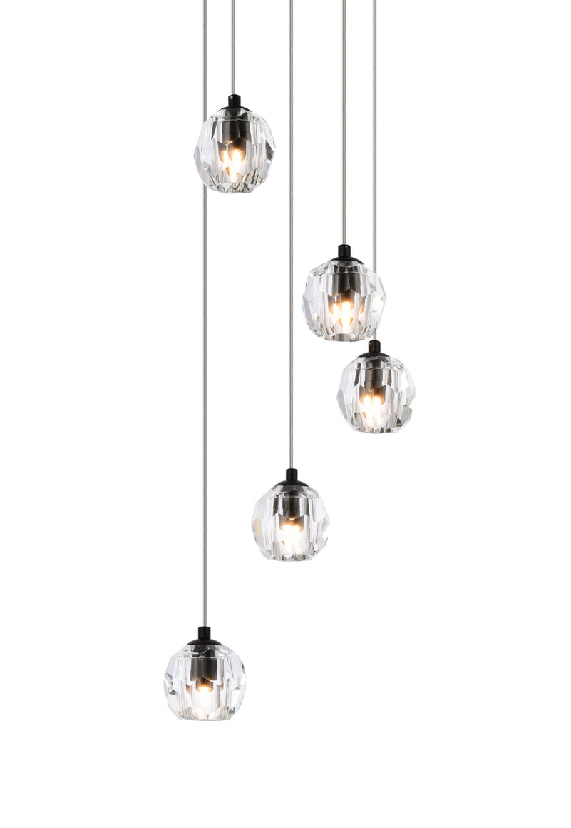 Elegant Lighting - 3505G12BK - LED Pendant - Eren - Black