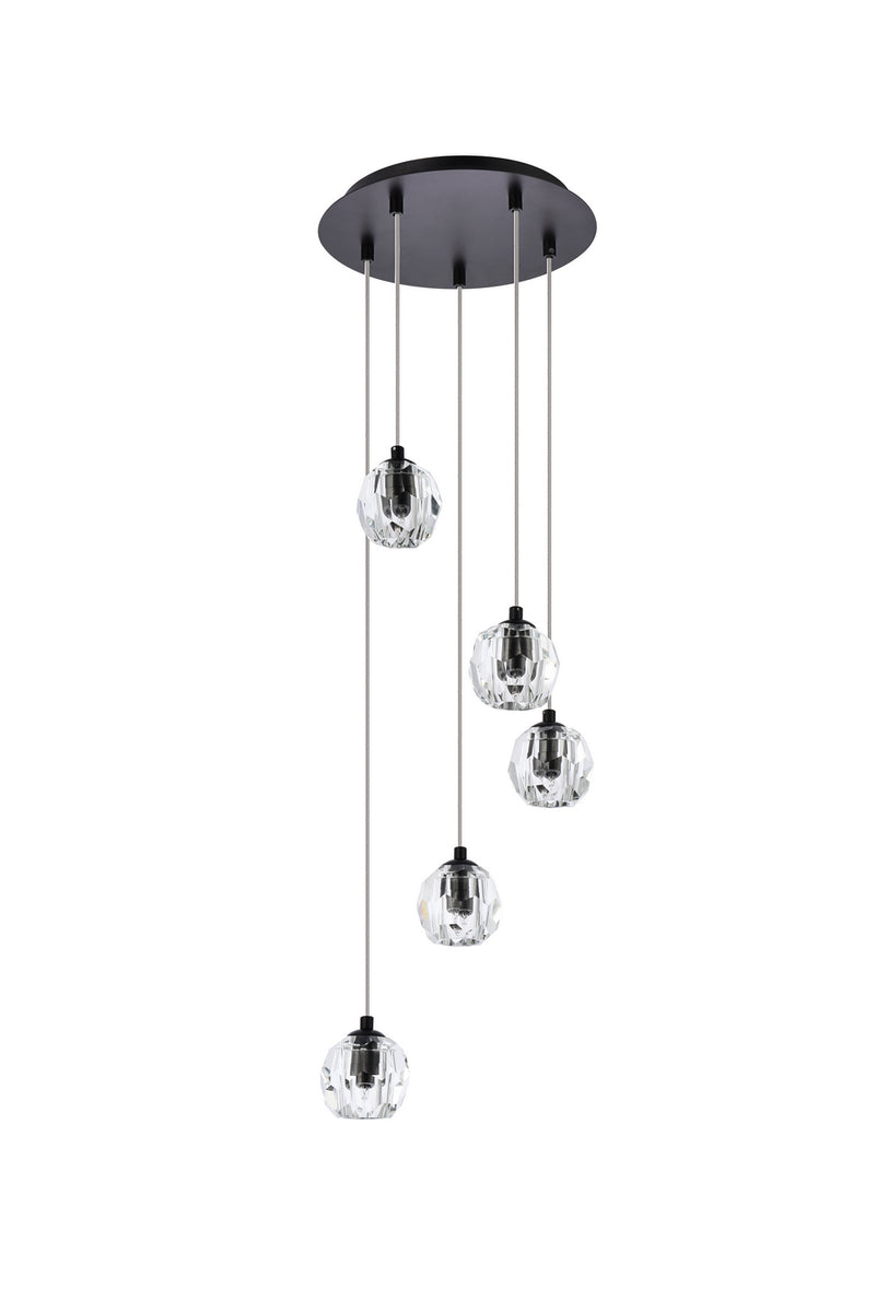 Elegant Lighting - 3505G12BK - LED Pendant - Eren - Black