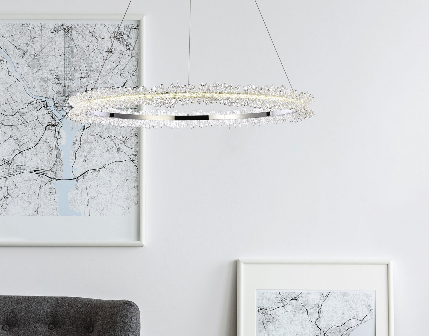 Elegant Lighting - 3506D34C - LED Pendant - Laurel - Chrome