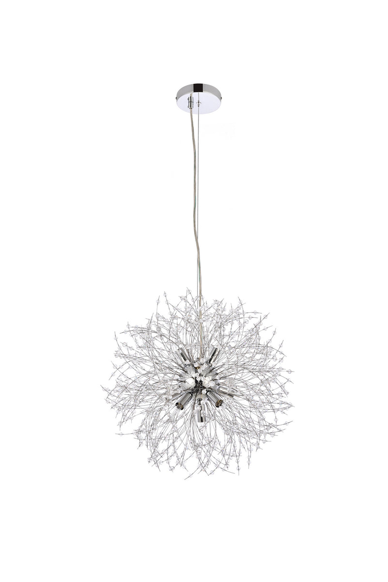 Elegant Lighting - 3507D18C - Nine Light Pendant - Solace - Chrome