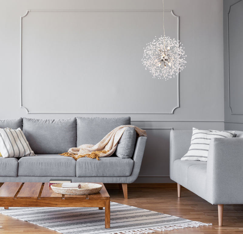 Elegant Lighting - 3507D18C - Nine Light Pendant - Solace - Chrome