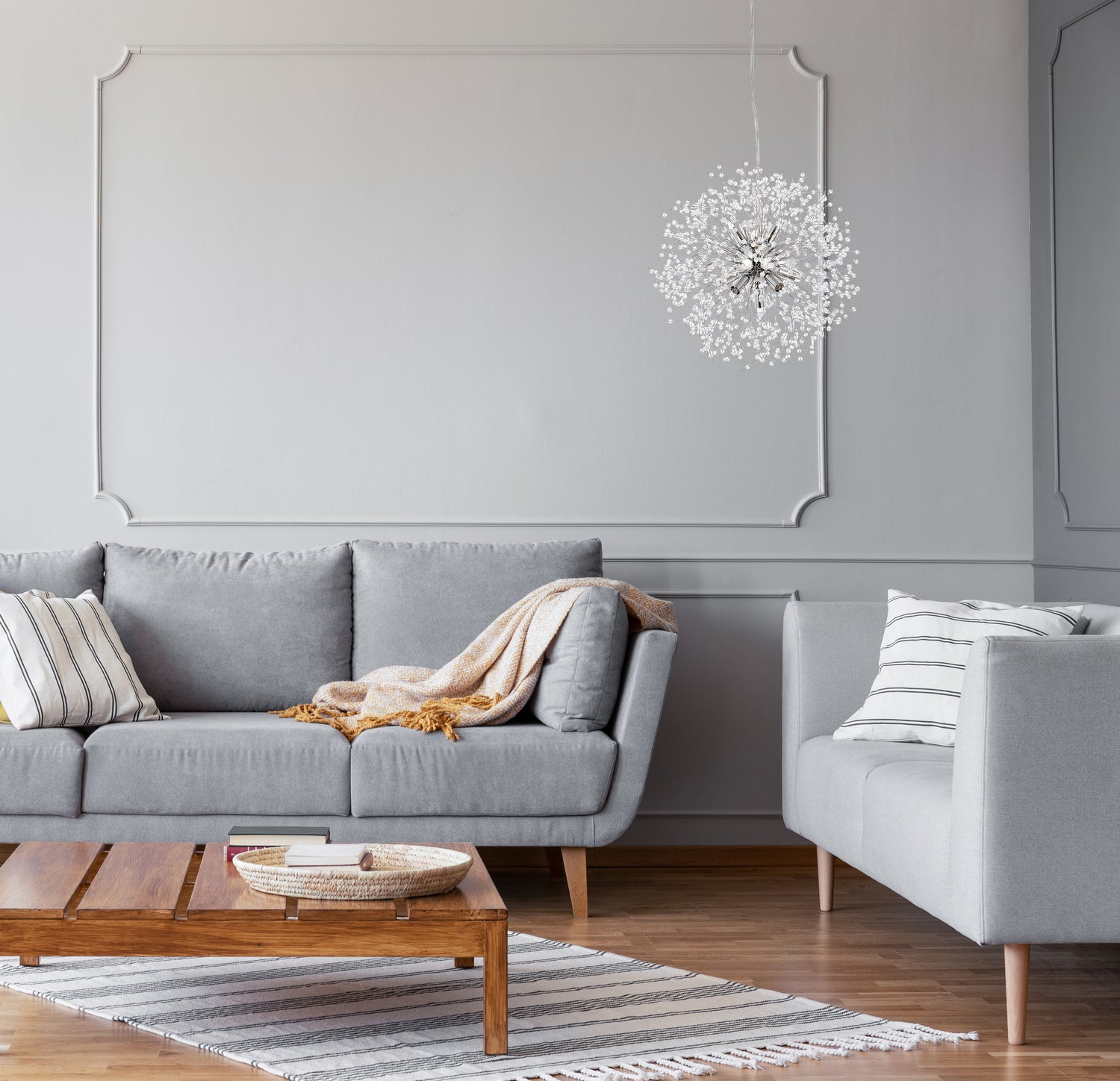 Elegant Lighting - 3507D18C - Nine Light Pendant - Solace - Chrome