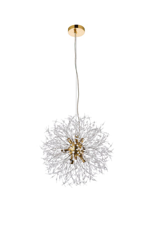 Elegant Lighting - 3507D18G - Nine Light Pendant - Solace - Gold