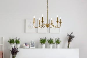 Elegant Lighting - LD5056D30BR - Six Light Chandelier - Rohan - Brass