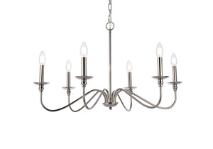 Elegant Lighting - LD5056D30PN - Six Light Chandelier - Rohan - Polished Nickel